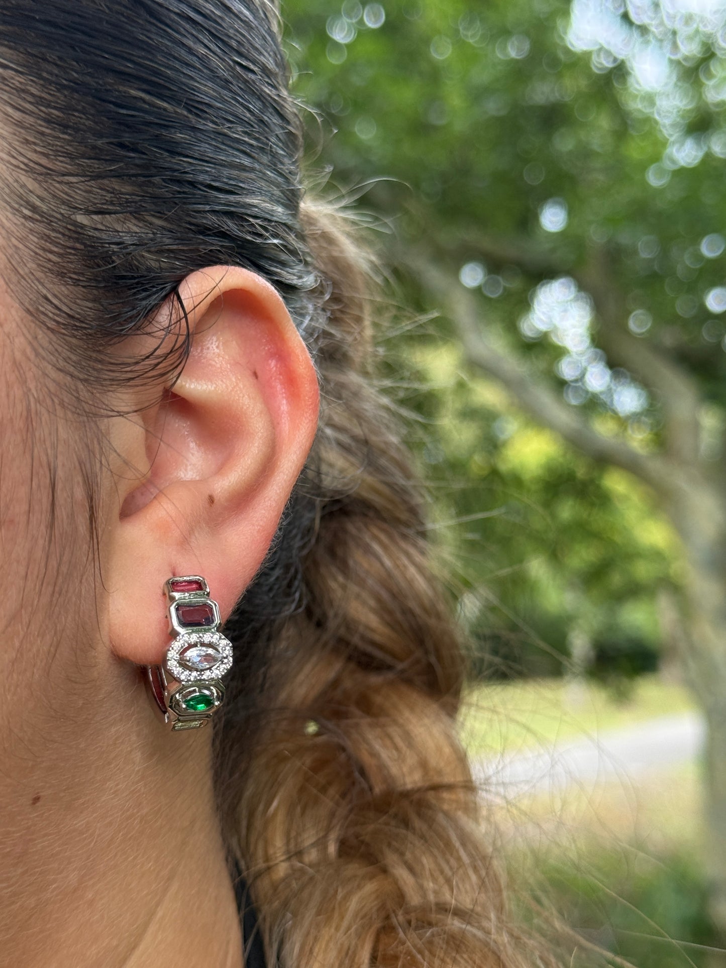 Tijdloze Luxe Gekleurde Kristal Hoepel Oorbellen-Staal - Lioraen - Sieraden