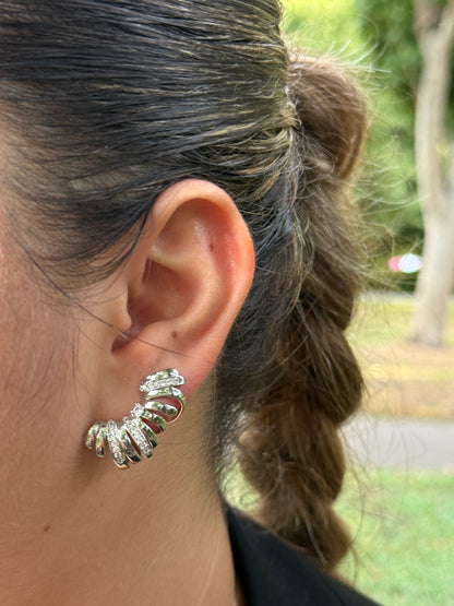 Veelzijdige Oorbellen met Zirkonen – Staal - Lioraen - Sieraden