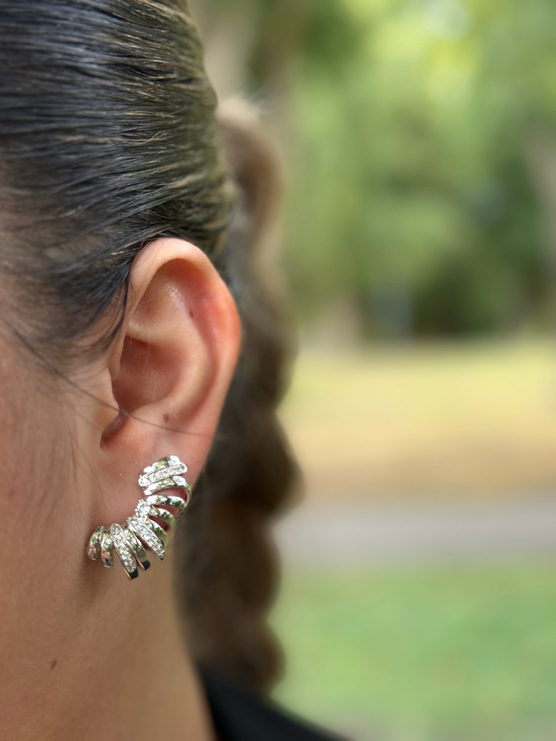 Veelzijdige Oorbellen met Zirkonen – Staal - Lioraen - Sieraden