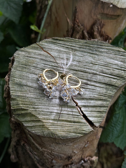 Transparante Kristallen Oorringen met Gouden Details – Staal - Lioraen - Sieraden