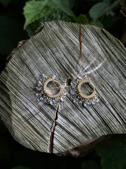 Transparante Kristallen Oorringen met Gouden Details – Staal - Lioraen - Sieraden