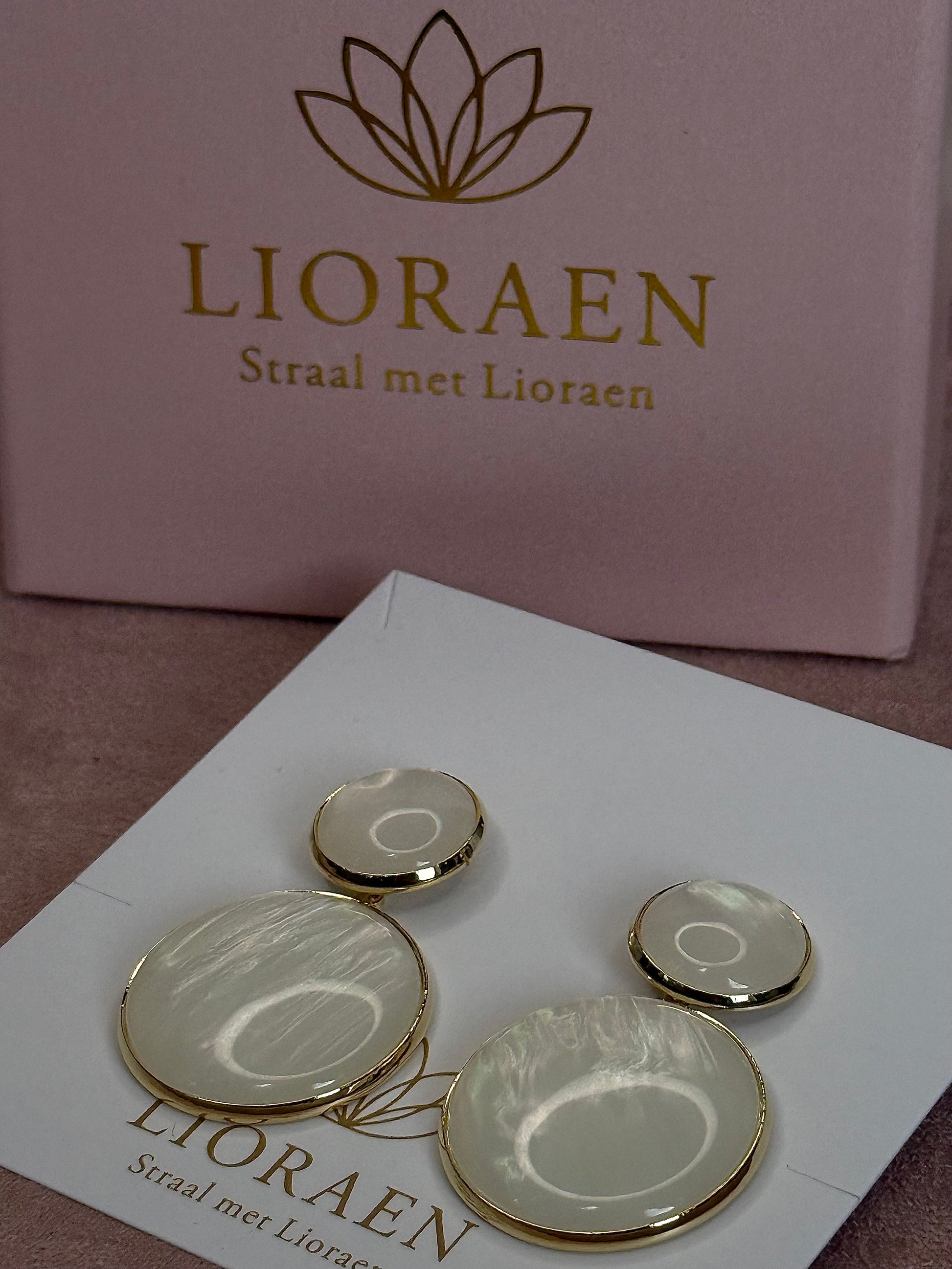 Oorbellen met Pareldetails, Hangend – Staal - Lioraen - Sieraden