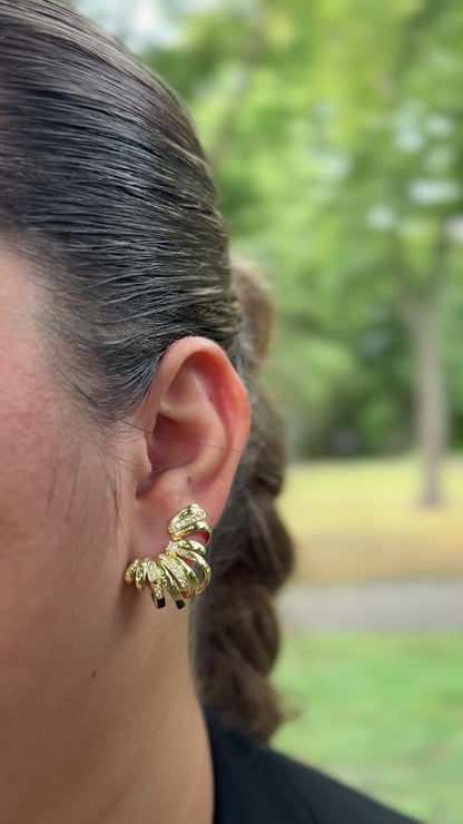 Veelzijdige Oorbellen met Zirkonen – Staal