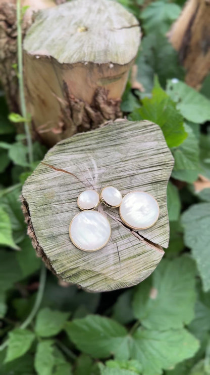 Oorbellen met Pareldetails, Hangend – Staal